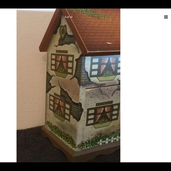 JEWELRY BOXTrinket Box House W/hinged roof drawers Storage & Organization
